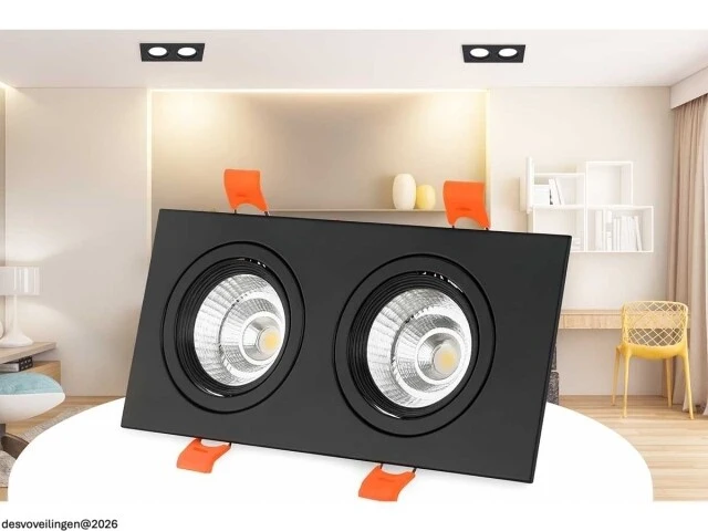10 x downlight fitting – draaibaar – gu10 – zwart – ip20 – ep-2 - afbeelding 2 van  6