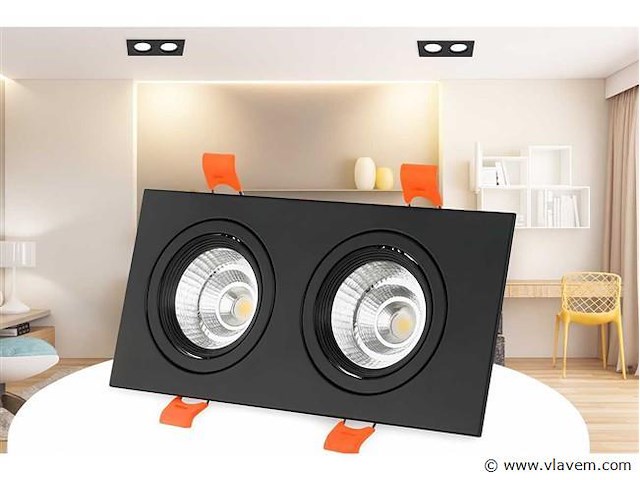 10 x downlight fitting – draaibaar – gu10 – zwart – ip20 – ep-2 - afbeelding 1 van  5