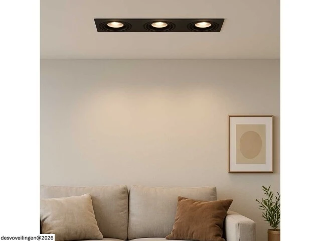 10 x downlight fitting – draaibaar – gu10 – zwart – ip20 – ep-3 - afbeelding 2 van  6