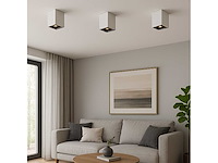 10 x downlight fitting – opbouwarmatuur – gu10 – vierkant – wit/bruin - afbeelding 1 van  4