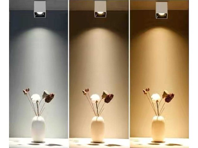 10 x downlight fitting – opbouwarmatuur – gu10 – vierkant – wit/bruin - afbeelding 2 van  4