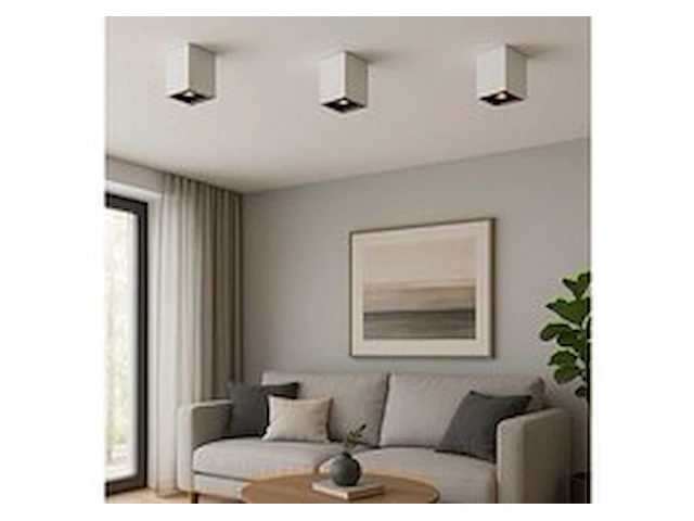 10 x downlight fitting – opbouwarmatuur – gu10 – vierkant – wit/bruin - afbeelding 1 van  5