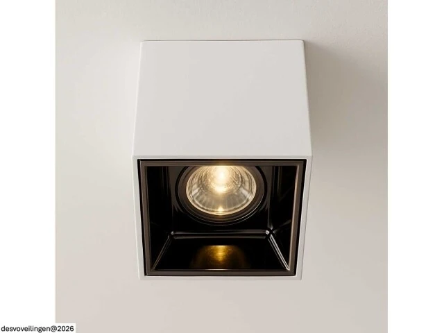 10 x downlight fitting – opbouwarmatuur – gu10 – vierkant – wit/bruin - afbeelding 4 van  5