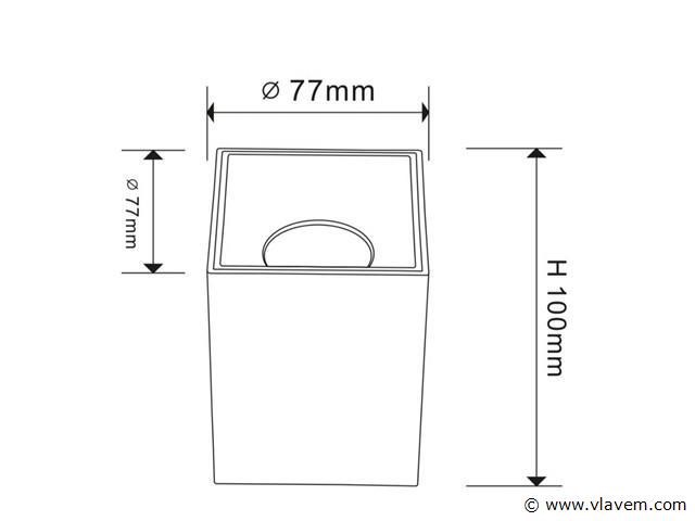 10 x downlight fitting – opbouwarmatuur – gu10 – vierkant – wit/bruin - afbeelding 4 van  4