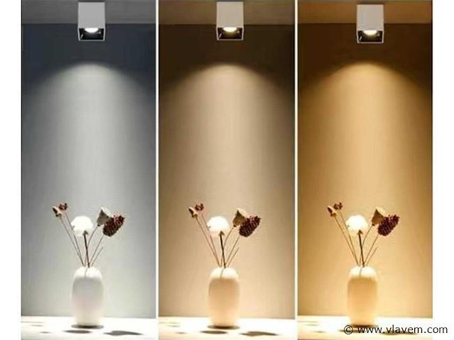 10 x downlight fitting – opbouwarmatuur – gu10 – vierkant – wit/bruin - afbeelding 2 van  4