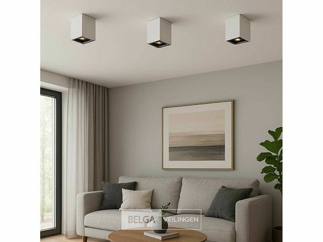 10 x downlight fitting – opbouwarmatuur – gu10 – vierkant – wit/bruin - afbeelding 1 van  5