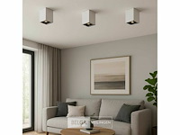 10 x downlight fitting – opbouwarmatuur – gu10 – vierkant – wit/bruin - afbeelding 1 van  5