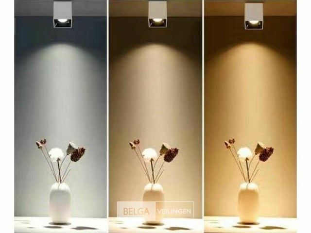 10 x downlight fitting – opbouwarmatuur – gu10 – vierkant – wit/bruin - afbeelding 3 van  5