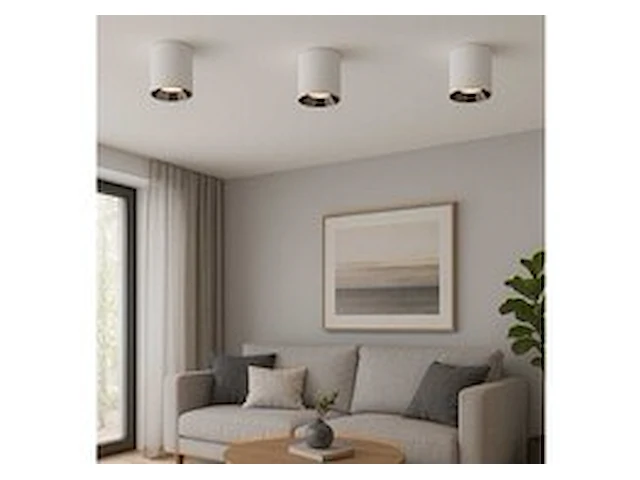 10 x downlight fitting – opbouwarmatuur – gu10 – vierkant – wit/chroom - afbeelding 1 van  5
