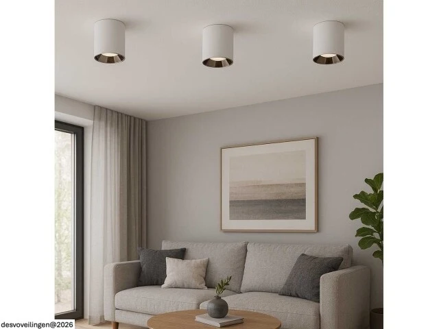 10 x downlight fitting – opbouwarmatuur – gu10 – vierkant – wit/chroom - afbeelding 2 van  5