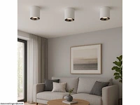 10 x downlight fitting – opbouwarmatuur – gu10 – vierkant – wit/chroom - afbeelding 2 van  5