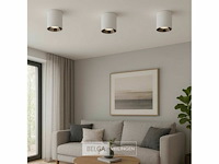 10 x downlight fitting – opbouwarmatuur – gu10 – vierkant – wit/chroom - afbeelding 1 van  5