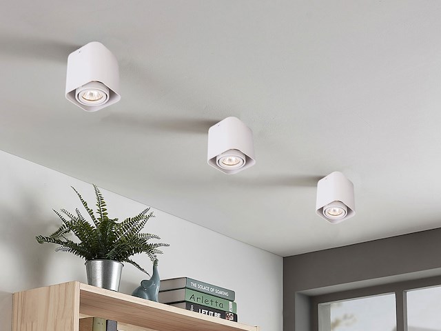 10 x gu10 design opbouwspot armatuur 10cm wit kantelbaar - afbeelding 1 van  3