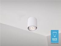 10 x gu10 design opbouwspot armatuur 10cm wit kantelbaar - afbeelding 2 van  4