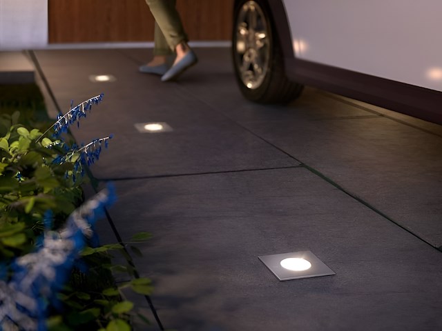 10 x gu10 grondspot vierkant satijn nickel - afbeelding 3 van  5