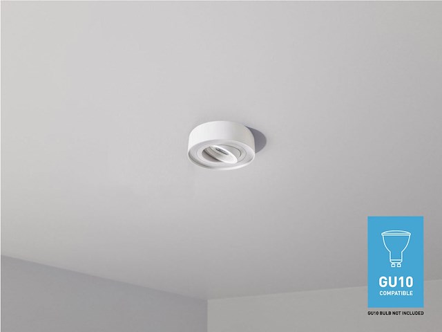 10 x gu10 inbouw armatuur wit kantelbaar met lamphouder - afbeelding 2 van  5