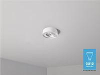 10 x gu10 inbouw armatuur wit kantelbaar met lamphouder - afbeelding 2 van  5