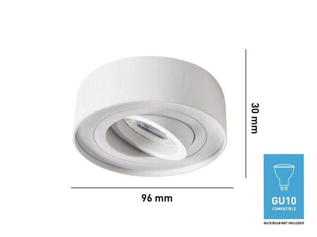 10 x gu10 inbouw armatuur wit kantelbaar met lamphouder - afbeelding 3 van  5