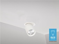 10 x gu10 inbouwspot armatuur cilinder zand wit draaibaar - afbeelding 1 van  5