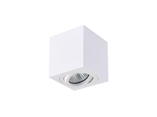 10 x gu10 opbouwspot armatuur rechthoekig wit kantelbaar 8,4cm - afbeelding 4 van  5