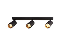 10 x gu10 opbouwspot armatuur triple cilinder zand zwart draaibaar - afbeelding 2 van  3