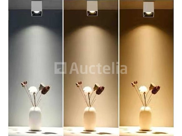 10 x gu10 oppervlakgemonteerde versterking – kubus / vierkante vorm – wit / bruin - afbeelding 2 van  4