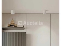 10 x gu10 oppervlakte-gemonteerde versterking – cilindrisch – wit / chroom - afbeelding 1 van  3