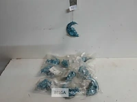 10 x hangdeco engel op maan licht blauw 8 cm