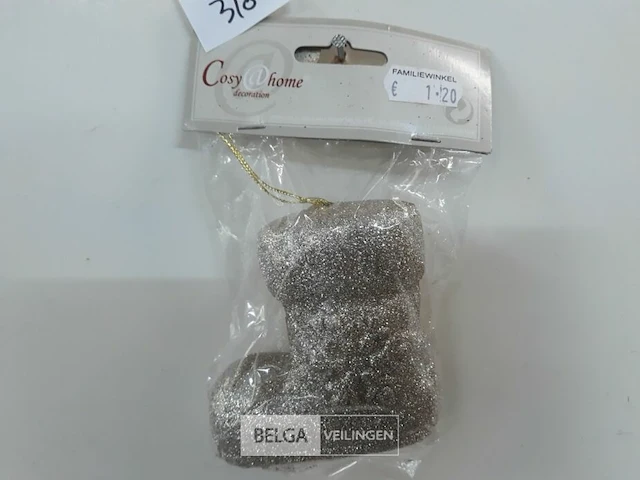 10 x hangdeco laars zilver glitter - afbeelding 3 van  3