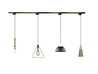 10 x hanglamp adapter voor 1 fase 2 draden railsystem zand zwart - afbeelding 3 van  4