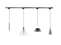 10 x hanglamp adapter voor 1 fase 2 draden railsystem zand zwart - afbeelding 3 van  4