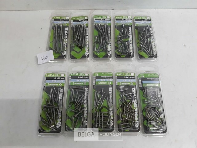 10 x houtschroeven inox blister verzonken kop mix - afbeelding 2 van  3