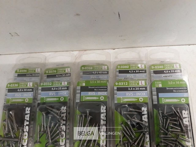 10 x houtschroeven inox blister verzonken kop mix - afbeelding 3 van  3