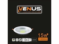 10 x inbouw led spot - 15w - 6500k koud wit - cob - ip20 - afbeelding 6 van  6