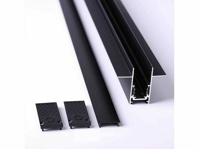 10 x inbouw magnetische rail – 20mm – 48v – 3 meter – zwart - afbeelding 4 van  6