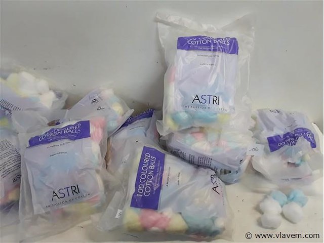 10 x katoenen bolletjes 100 stuks - afbeelding 1 van  2