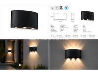 10 x led buiten wandlamp – 6w – 4200k neutraal wit - zwart – ip65 – proton-6 - afbeelding 2 van  5