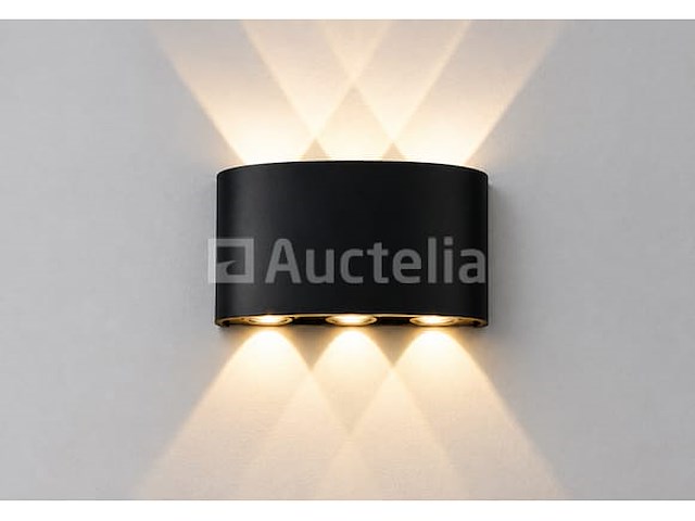 10 x led buiten wandlamp – 6w – 4200k neutraal wit - zwart – ip65 – proton-6 - afbeelding 4 van  5