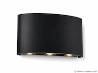 10 x led buiten wandlamp – 6w – 4200k neutraal wit - zwart – ip65 – proton-6 - afbeelding 2 van  5