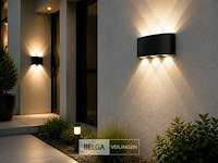 10 x led buiten wandlamp – 6w – 4200k neutraal wit - zwart – ip65 – proton-6 - afbeelding 1 van  6
