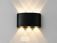 10 x led buiten wandlamp – 6w – 4200k neutraal wit - zwart – ip65 – proton-6 - afbeelding 4 van  6