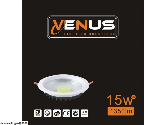 10 x led downlight – 15w – 3000k warm wit – ip20 - afbeelding 6 van  6