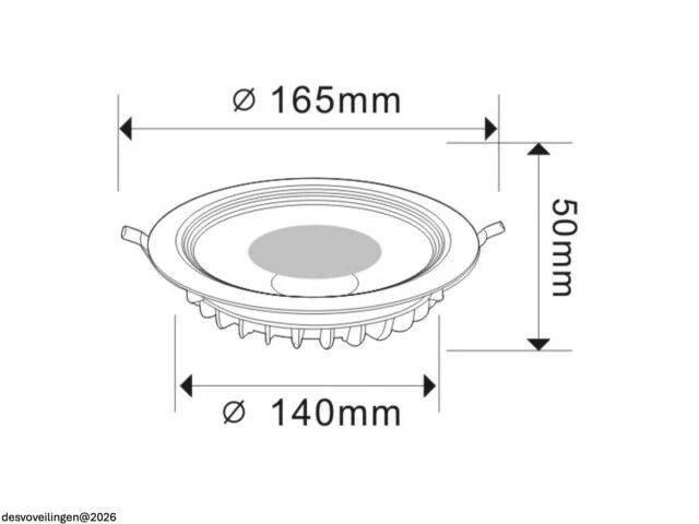 10 x led downlight – 15w – 6500k koud wit – ip20 - afbeelding 5 van  6