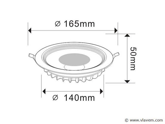 10 x led downlight – 15w – 6500k koud wit – ip20 - afbeelding 4 van  5