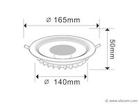 10 x led downlight – 15w – 6500k koud wit – ip20 - afbeelding 4 van  5