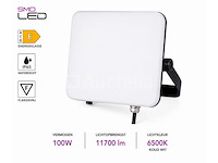 10 x led frameless floodlight 100w – 6400k koud wit – ip66 – pegasus-100 - afbeelding 1 van  5