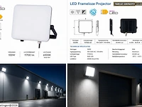 10 x led frameless floodlight 100w – 6400k koud wit – ip66 – pegasus-100 - afbeelding 6 van  6