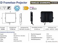 10 x led frameless floodlight 100w – 6400k koud wit – ip66 – pegasus-100 - afbeelding 4 van  5