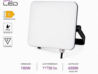 10 x led frameless floodlight 100w – 6400k koud wit – ip66 – pegasus-100 - afbeelding 3 van  6