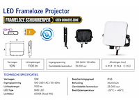 10 x led frameless floodlight 10w – 6400k koud wit – ip66 – pegasus-10 - afbeelding 5 van  5